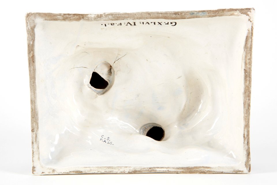 Fajans, herde och herdinna, baksida - Hallwylska museet - 90496