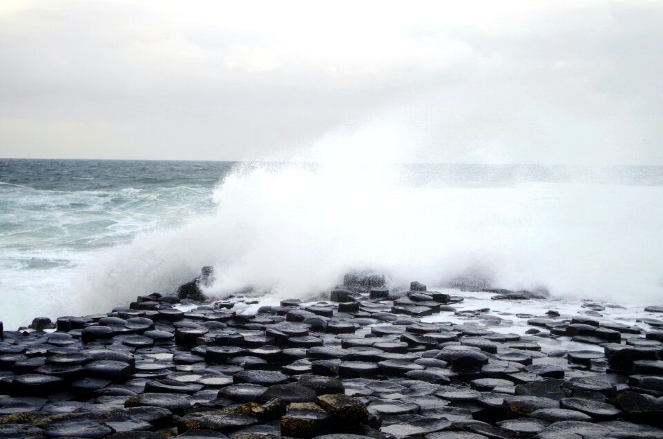 Grey sky wave flood