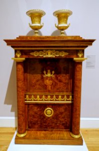 Fall-front Writing Desk, Paolo Moschini, Italy, Cremona, 1822, elm veneer, gilt bronze, and vases, Europe, c. 1780, marble, gilt bronz- California Palace of the Legion of Honor - San Francisco, CA - DSC02900 photo