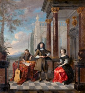 Familjeporträtt av Hieronymus Janssens från Antwerpen, 1600-tal - Hallwylska museet - 98763FXD
