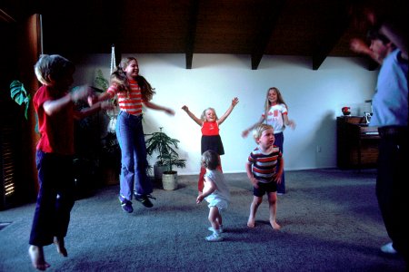 Family exercise photo