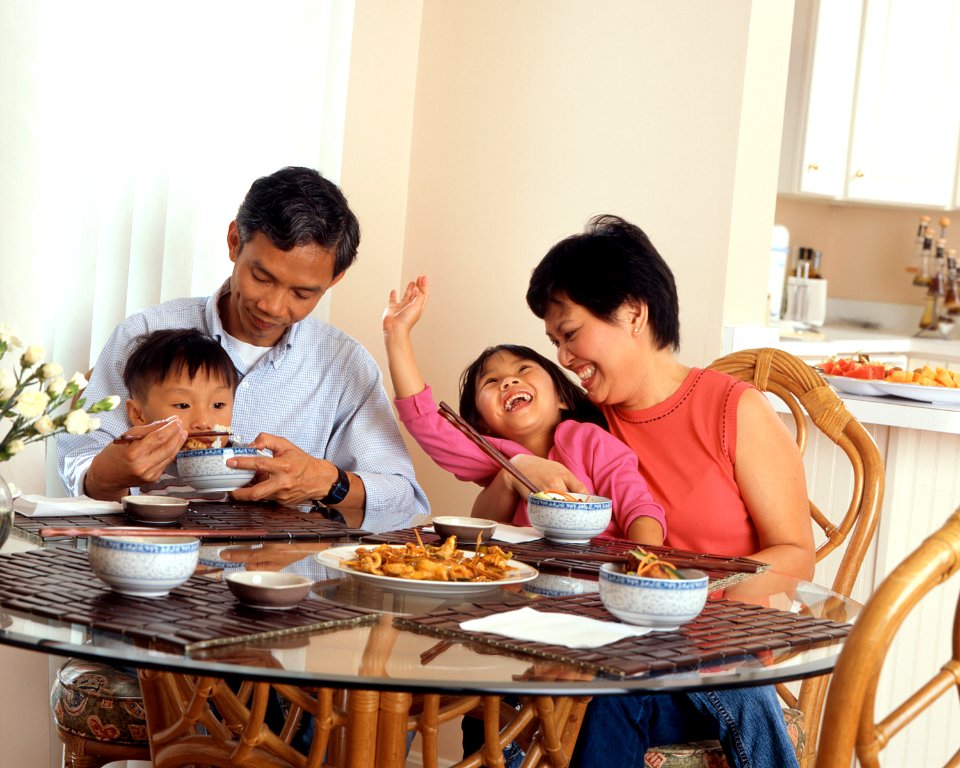 Family eating a meal (2) photo