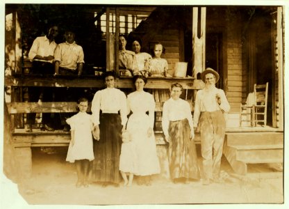 Family of B. F. Clark, 219 N. 4th Street. This family has worked in 8 different mill villages in the past five years. Clark was a prosperous farmer, before that, but his farm ran down. He LOC nclc.02128