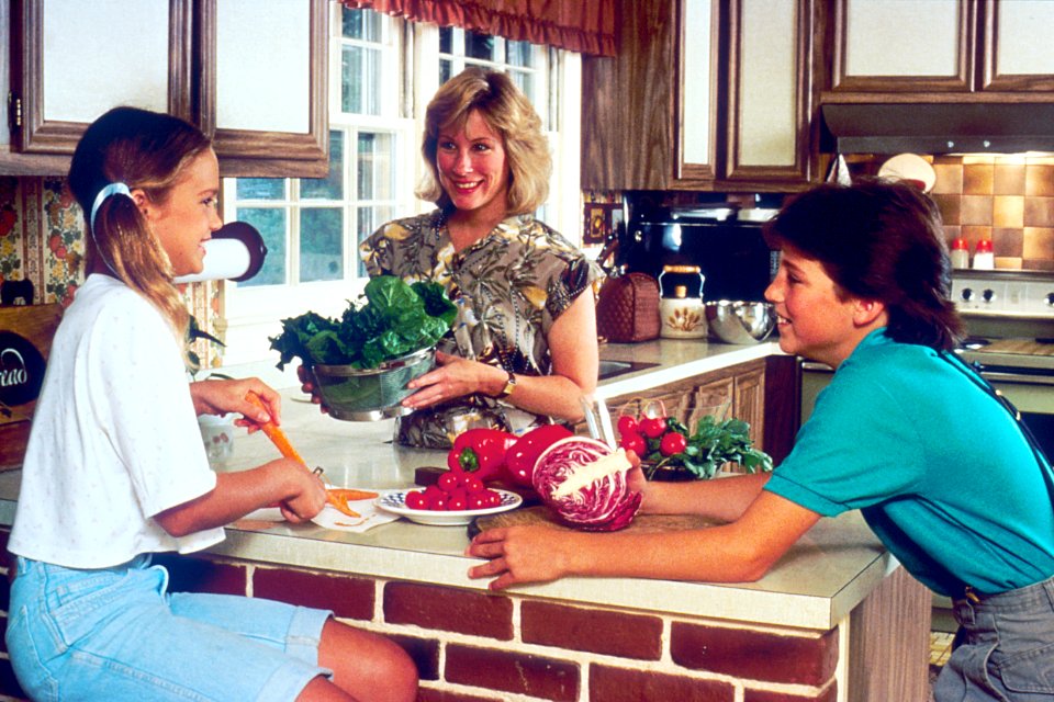Family in a kitchen