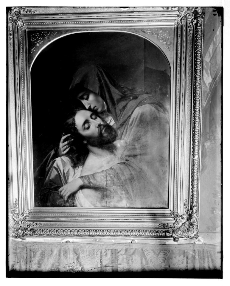 Famous religious paintings. The Sorrowful Mother, from Coreggio, in Church of the Holy Sepulchre, Jerusalem LOC matpc.07286