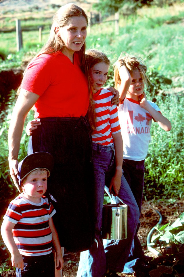 Family standing outside