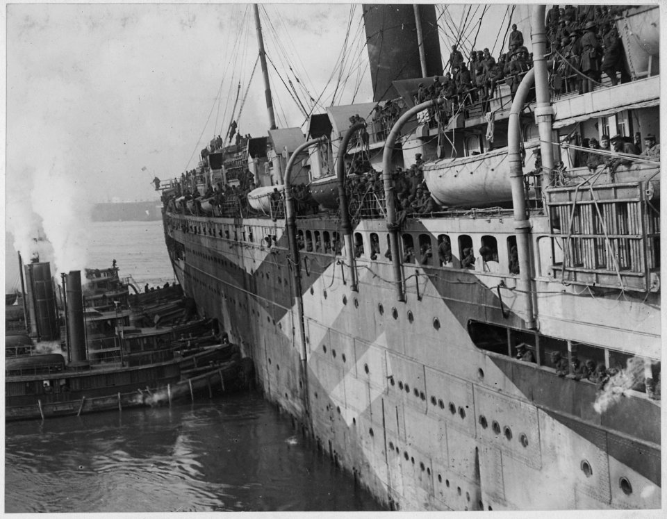 Famous (African American) regiment arrives home on the France. The 369th Infantry of New York C . . . - NARA - 533546