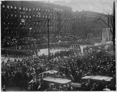 Famous New York soldiers return home. (The) 369th Infantry (old 15th National Guard of New York City) NARA photo