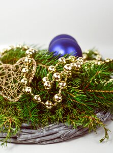 Holiday blue christmas decorations photo