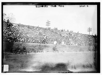 Fans in bleachers at Shibe Park, Philadelphia, for first game of the World Series (baseball) LCCN2014697777