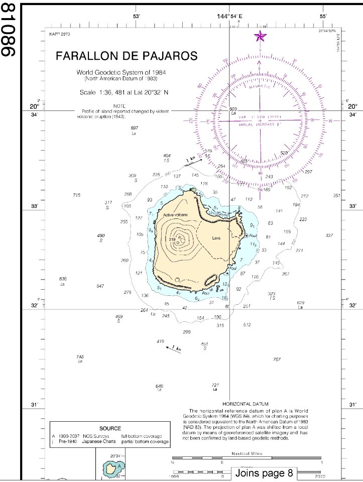 Farallon de Pajaros nautical chart