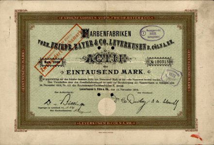 Farbenfabrik vorm. Friedr. Bayer & Comp 1919 photo