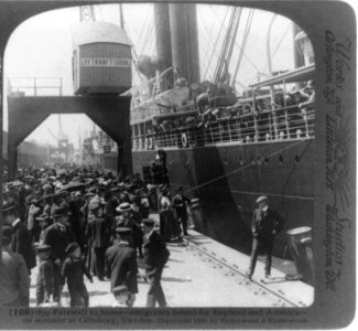 Farewell to home-emigrants bound for England and America-on steamer at Göteborg, Sweden LCCN92516543