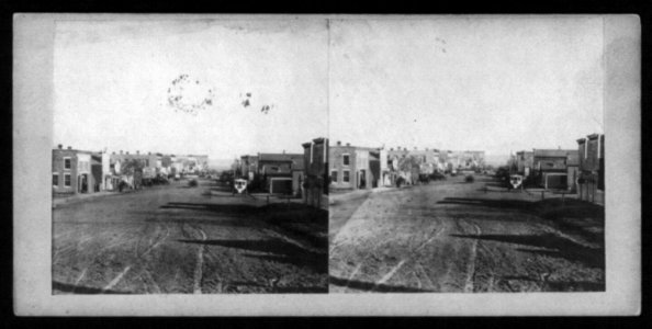 Farnham Street, Omaha, Nebraska, looking East from near Court House, between 1862 and 1868 LCCN2005676086