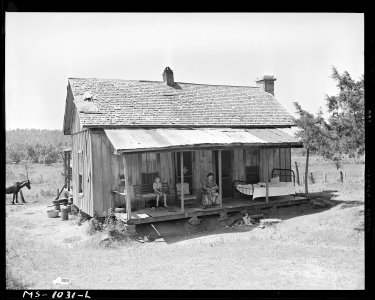 Farmhouse of Luther Nixon, miner. Le Flore County, Oklahoma. - NARA - 540656 photo