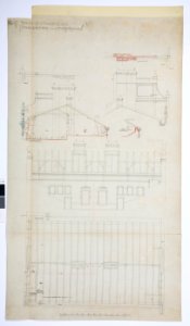 Fasadritning, fastigheten nr 4 Hamngatan. Taklagsritning - Hallwylska museet - 105280