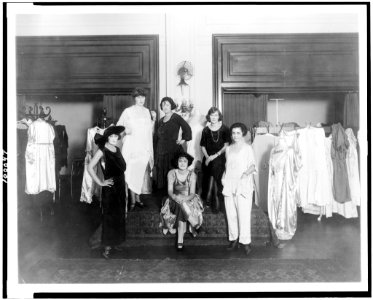 Fashion show at the Wells Shop, a store specializing in corsets, brassieres, hats, and bonnets, at 1331 G Street, N.W., Washington, D.C. LCCN90709862 photo