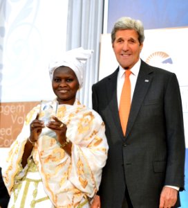Fatimata M’baye of Mauritania and U.S. Secretary of State John Kerry - IWOC 2016 photo