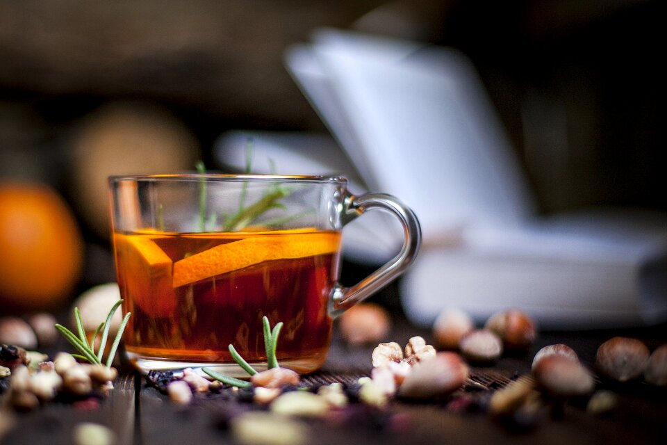 Cup glass table photo