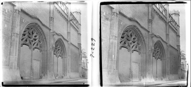 Façana lateral i finestrals de la Llotja de Palma de Mallorca