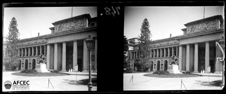 Façana del Museo del Prado de Madrid i monument a Velàzquez