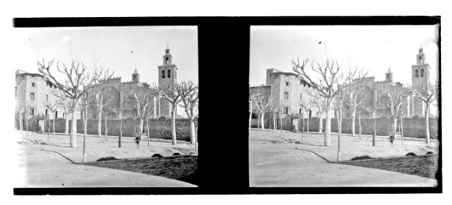 Façana principal del monestir de Sant Cugat (Vdr-25 109)