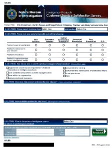 FBI Conspiracy Theory (Redacted) - Customer Service Satisfaction Form