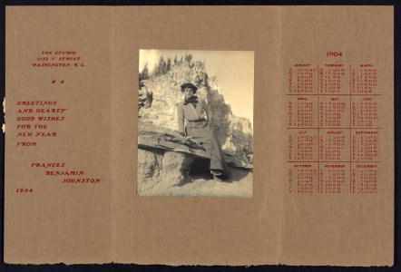 FBJ business greeting and calendar for 1904, with photo LCCN2010645748