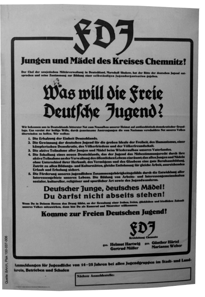 FDJ Plakat - Gründung der FDJ im Kreis Chemnitz