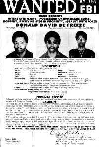 FBI Wanted Flyer 473 - Donald David DeFreeze