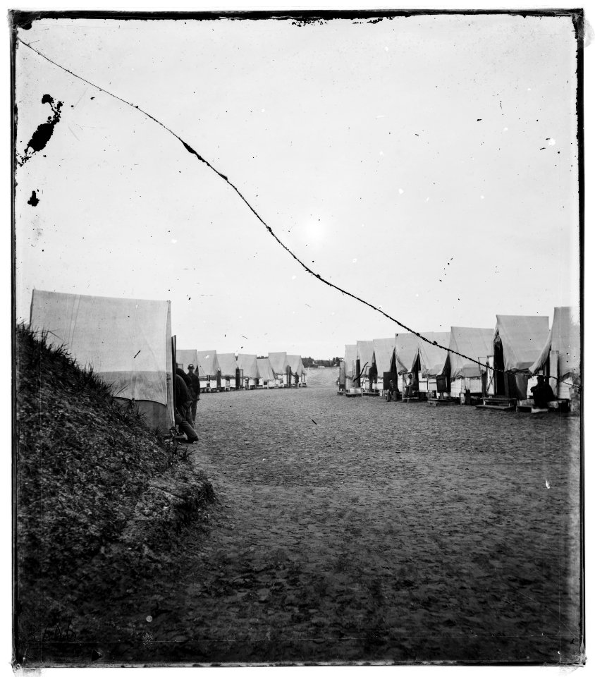 Federal camp on beach LOC cwpb.03347