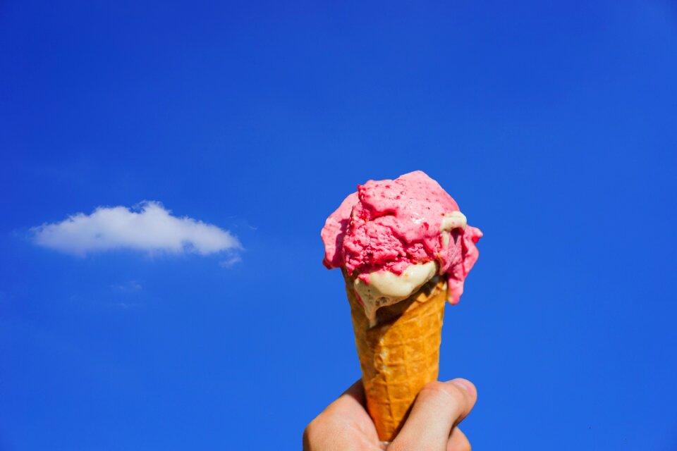 Ice cream cone ice cream waffle