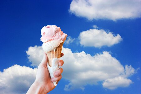 Ice cream cone ice cream waffle