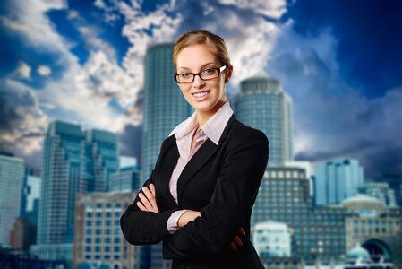 Urban city blue business