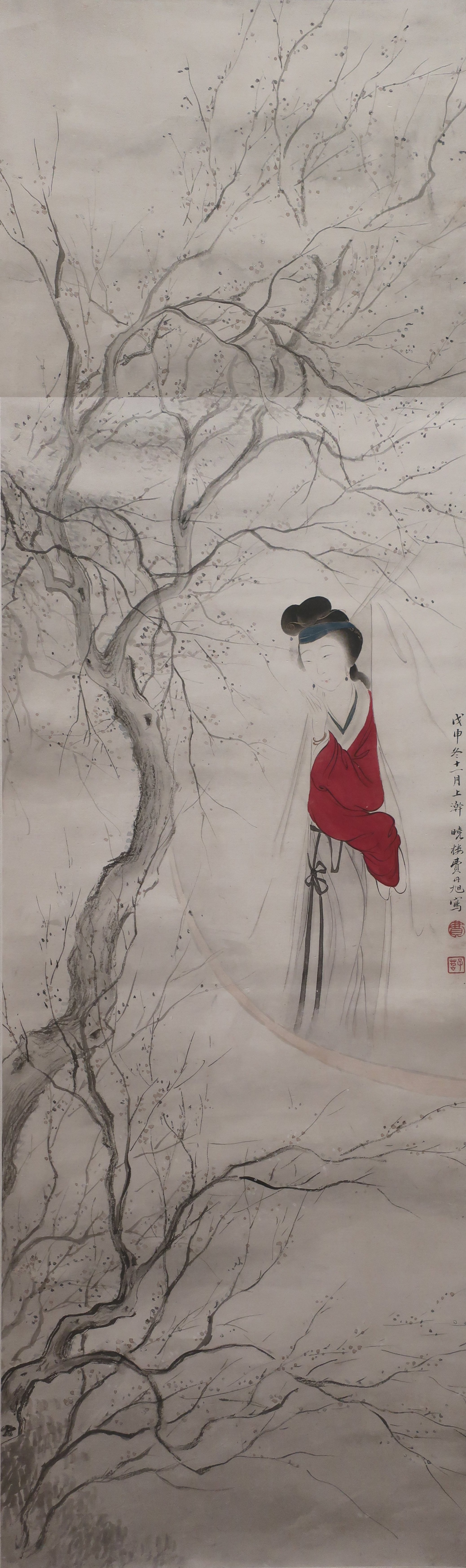 Beauty Peering through Curtains by Fei Danxu, 1848