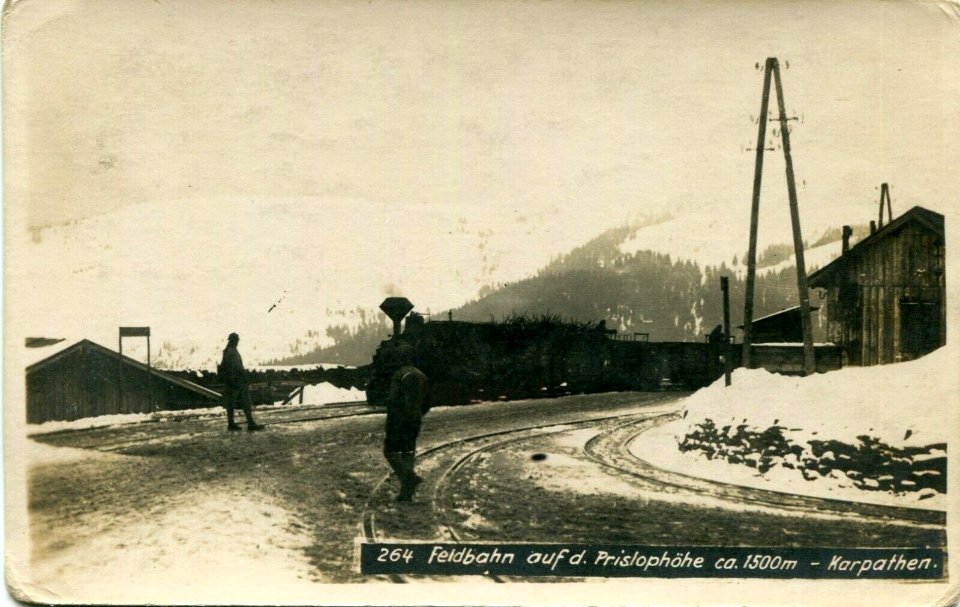 Feldbahn auf der Prislophöhe ca. 1500 m - Karpathen (1914-1918)