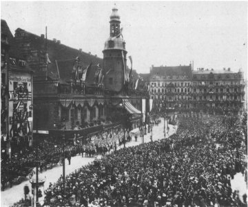 Feierlichkeiten Siegerdenkmal Markt Leipzig 1888