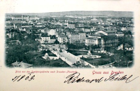 Fel 021481-REa Dresden, Blick von der Dreikönigskirche nach Dresden-Neustadt
