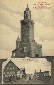 Feldberg (Taunus), Hessen - Aussichtsturm auf dem Feldberg; Die 3 Gasthäuser (Zeno Ansichtskarten)