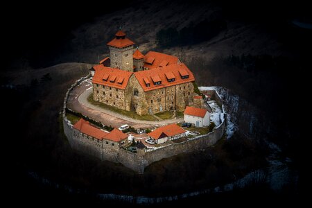 Landscape castle aerial photo
