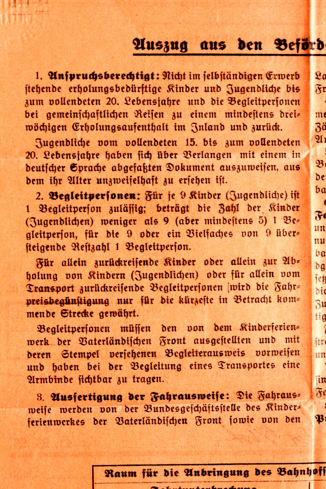 Feldpost von Hans 1935-08-05 Fahrausweis Vaterländische Front 6