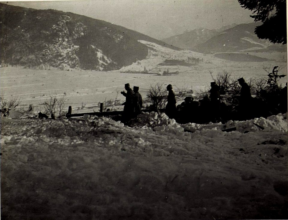 Feldmäßige Schießübung in St.Georgen bei Bruneck. Erzherzog Eugen, hinter ihm Exzellenz von Roth, Exzellenz Kraus und Major Levnaic. (BildID 15578359)