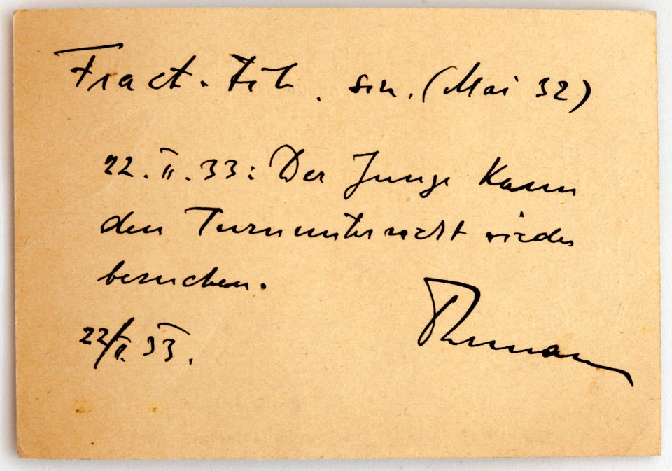 Feldpost von Hans 1933-02-22 Wien Krankenanstalt Erzherzogin Sophien Spitals Stiftung Sportbefreiung 2