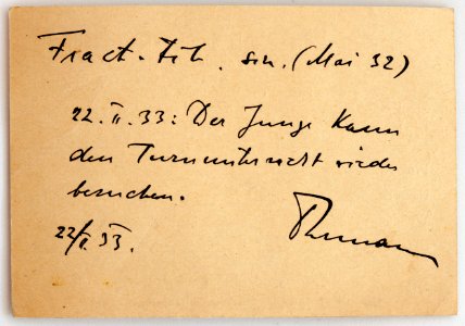 Feldpost von Hans 1933-02-22 Wien Krankenanstalt Erzherzogin Sophien Spitals Stiftung Sportbefreiung 2