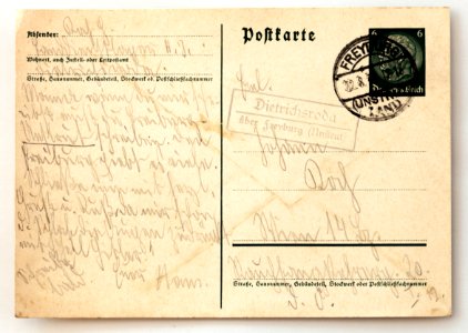 Feldpost von Hans 1938-08-21 1