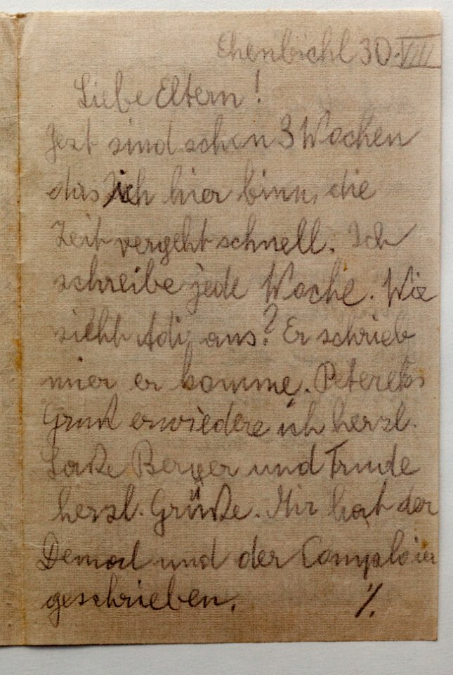 Feldpost von Hans 1935-08-30 1