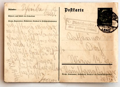 Feldpost von Hans 1938-08-24 1
