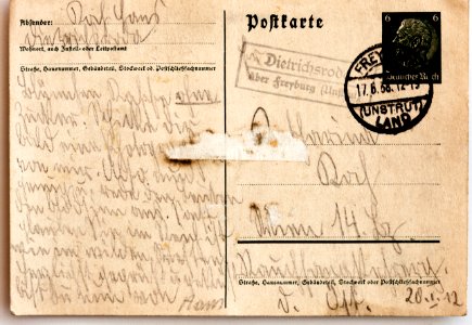 Feldpost von Hans 1938-06-17 1