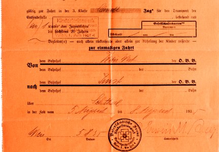 Feldpost von Hans 1935-08-05 Fahrausweis Vaterländische Front 3