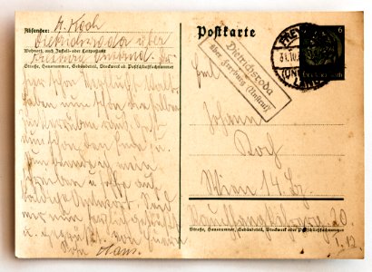 Feldpost von Hans 1938-10-30 1